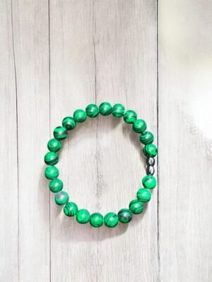 Bracelet en perles  Malachites – Force & Équilibre Intérieur