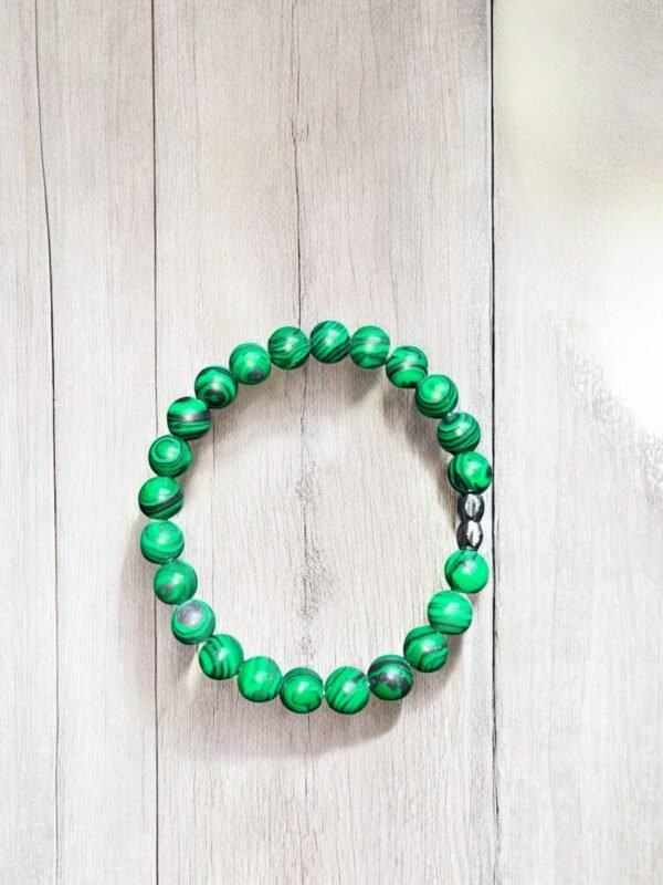Bracelet en perles  Malachites – Force & Équilibre Intérieur