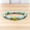 Bracelet en pierre aigue-marine et jade. Tranquillité et apaisement.