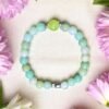 Bracelet en pierre aigue-marine et jade. Tranquillité et apaisement.