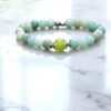 Bracelet en pierre aigue-marine et jade. Tranquillité et apaisement.
