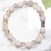 Bracelet en Quartz rose et citrine -Paix, intuition et réussite.