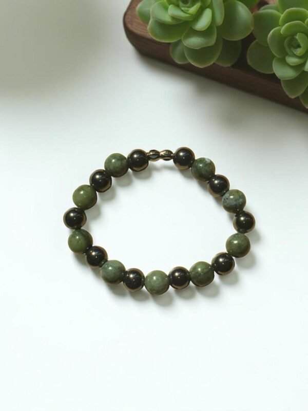Bracelet Homme – Calme & Sagesse - Pierre de jade et hématite