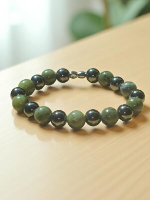 Bracelet Homme – Calme & Sagesse - Pierre de jade et hématite